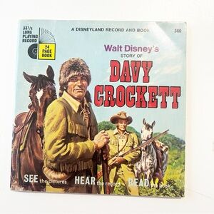 Vintage Walt Disney’s Davy Crockett Storybook with 33 1/3 Record  24 page book